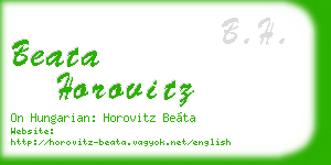 beata horovitz business card