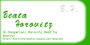 beata horovitz business card